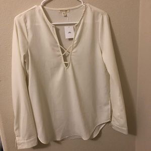 Silence + Noise Urban Outfitters Cream Blouse